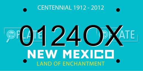 0124OX New Mexico License Plate