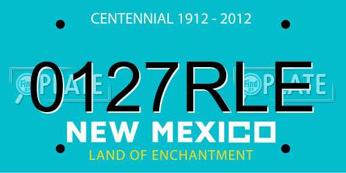 0127RLE New Mexico License Plate