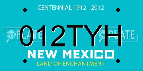 012TYH New Mexico License Plate