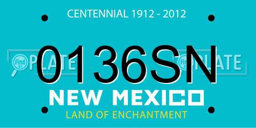 0136SN New Mexico License Plate