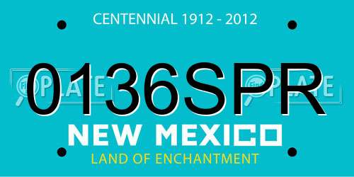 0136SPR New Mexico License Plate