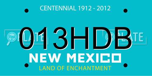 013HDB New Mexico License Plate