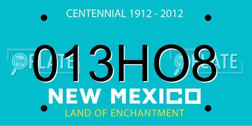 013HO8 New Mexico License Plate