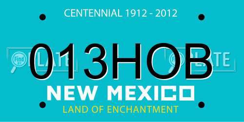 013HOB New Mexico License Plate