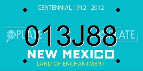 013J88 New Mexico License Plate