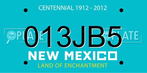 013JB5 New Mexico License Plate