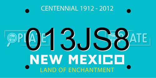 013JS8 New Mexico License Plate