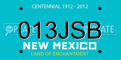 013JSB New Mexico License Plate