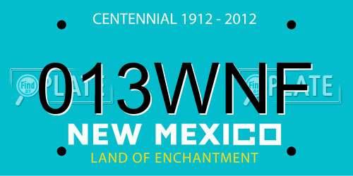 013WNF New Mexico License Plate