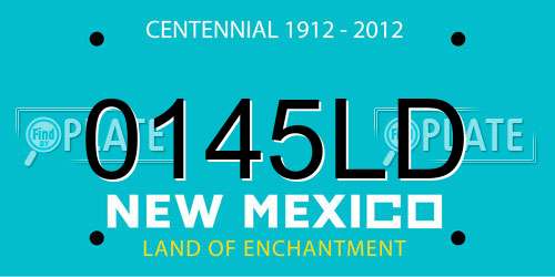0145LD New Mexico License Plate
