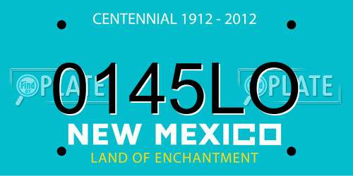 0145LO New Mexico License Plate