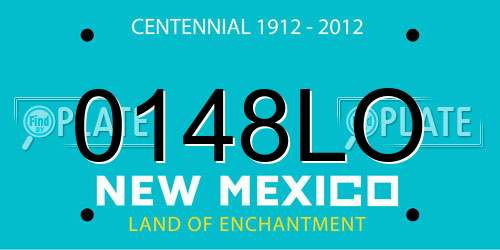 0148LO New Mexico License Plate