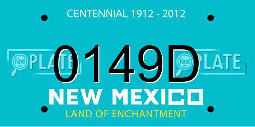 0149D New Mexico License Plate