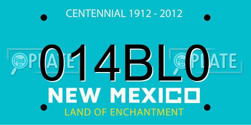 014BL0 New Mexico License Plate