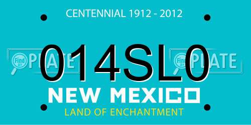 014SL0 New Mexico License Plate
