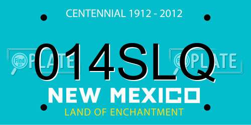 014SLQ New Mexico License Plate