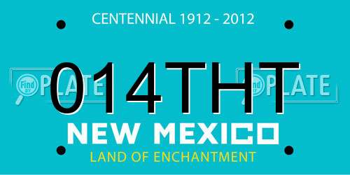 014THT New Mexico License Plate