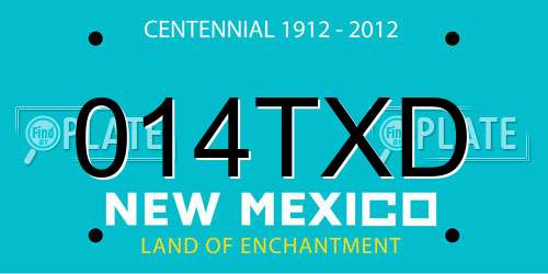014TXD New Mexico License Plate