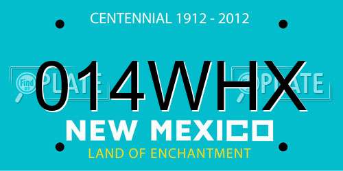 014WHX New Mexico License Plate
