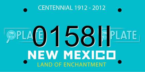0158II New Mexico License Plate
