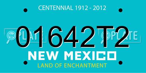 01642T2 New Mexico License Plate