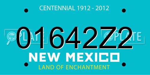 01642Z2 New Mexico License Plate