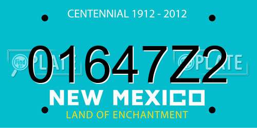 01647Z2 New Mexico License Plate