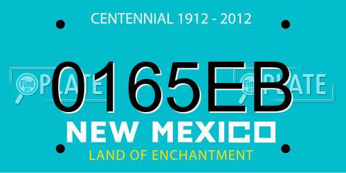 0165EB New Mexico License Plate