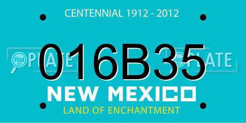 016B35 New Mexico License Plate