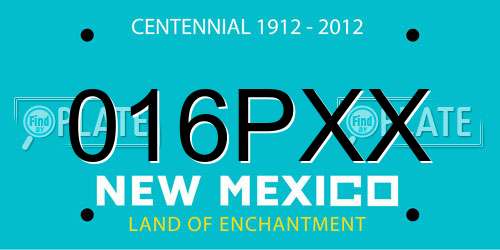 016PXX New Mexico License Plate
