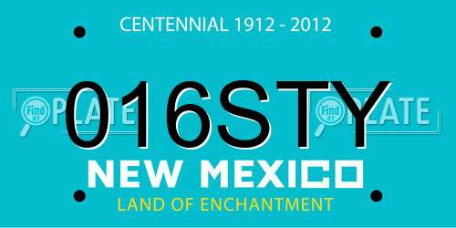 016STY New Mexico License Plate