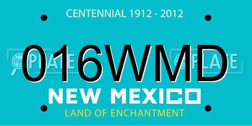 016WMD New Mexico License Plate