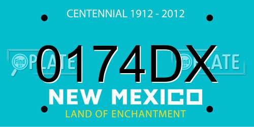 0174DX New Mexico License Plate