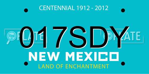 017SDY New Mexico License Plate