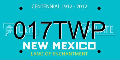 017TWP New Mexico License Plate