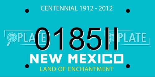 0185II New Mexico License Plate