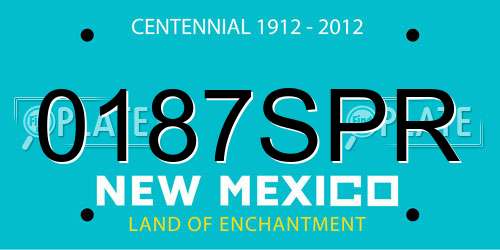 0187SPR New Mexico License Plate