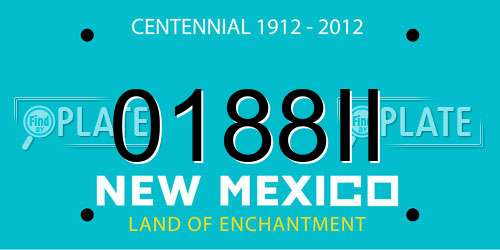 0188II New Mexico License Plate