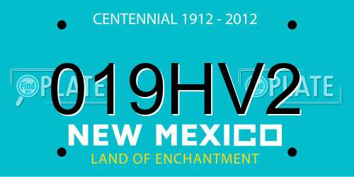 019HV2 New Mexico License Plate