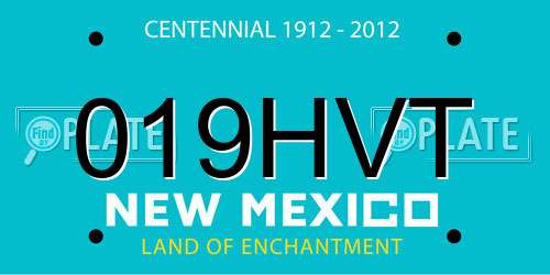 019HVT New Mexico License Plate