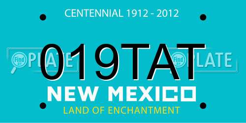 019TAT New Mexico License Plate