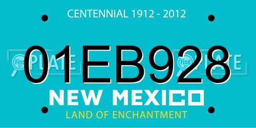 01EB928 New Mexico License Plate