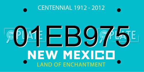 01EB975 New Mexico License Plate