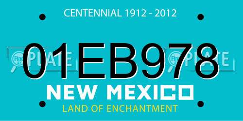 01EB978 New Mexico License Plate