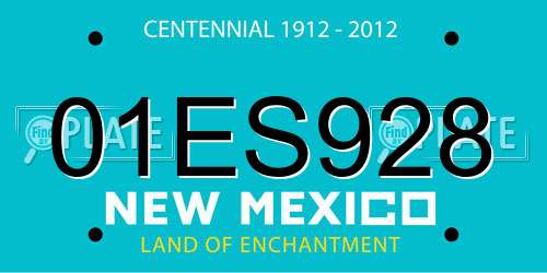 01ES928 New Mexico License Plate