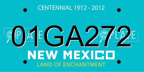 01GA272 New Mexico License Plate