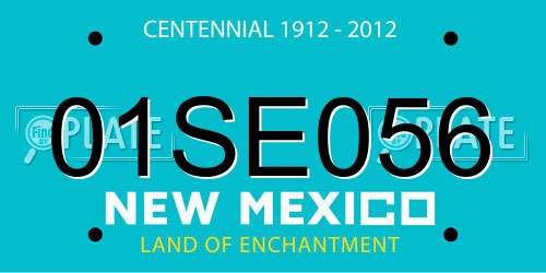 01SE056 New Mexico License Plate
