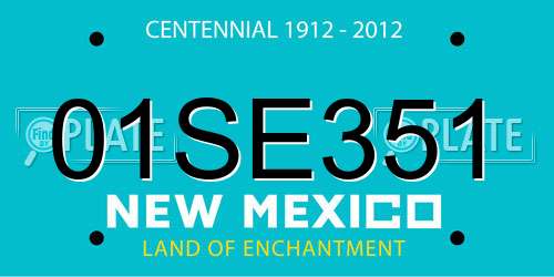 01SE351 New Mexico License Plate