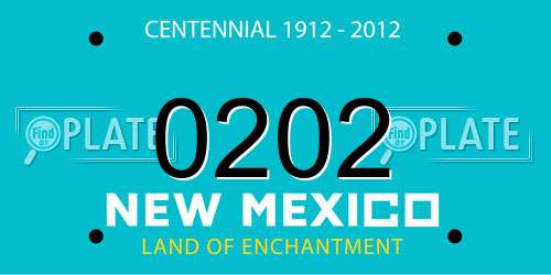0202 New Mexico License Plate