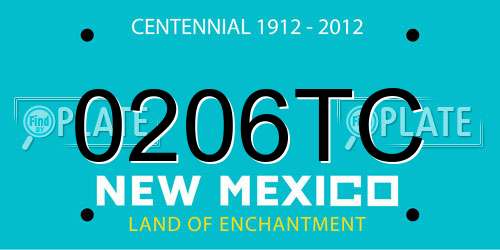 0206TC New Mexico License Plate